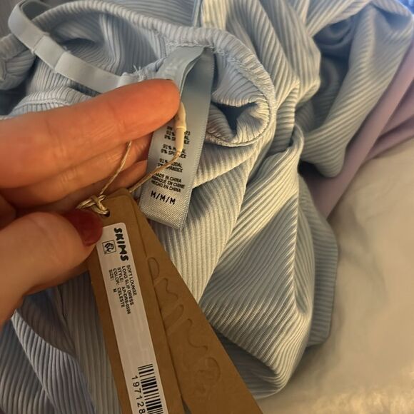 NWT SKIMS sold out rare long slip dress in color CELESTE - Picture 6 of 7